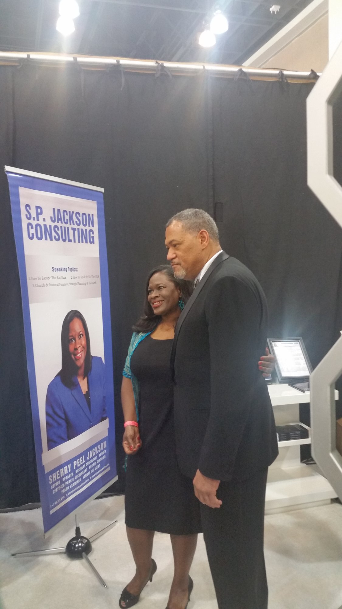 Dr. Sherry Peel Jackson with Laurence Fishburne